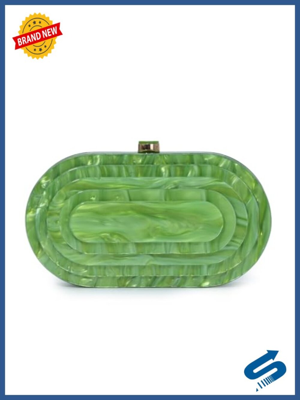 Acrylic Shell Shape Evening Clutch Marbling Purse Formal Party Wedding